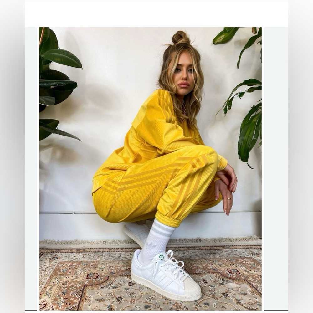 Adidas New with tags Size gold/yellow corduroy pants.